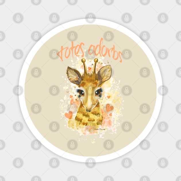 Totes Adorbs! Watercolor Baby Giraffe Magnet by IconicTee